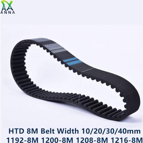 HTD 8M synchronous Timing belt C=1192/1200/1208/1216 width 20/30/40mm Teeth 149 150 151 152 HTD8M 1192-8M 1200-8M 1208-8 1216-8M