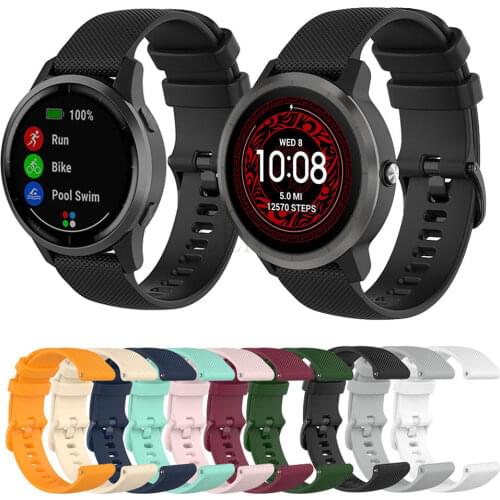 18 20 22mm WatchBand Strap For Garmin Vivoactive 3 4 4S / Venu 2 2S Silicone Bracelet for Samsung Galaxy 42mm 46mm Watchstrap