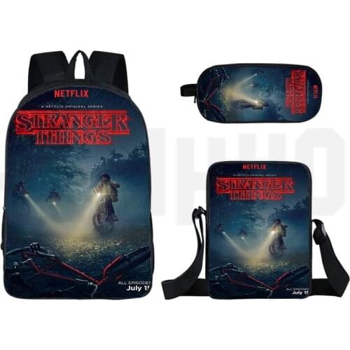 TV Series 3D Print Stranger Things Backpack Women Season 3 Zipper School Bags for Teenage Girls Bookbag Back Pack Travel Bagback