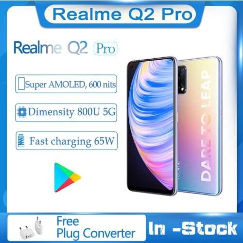 Origina Realme Q2 Pro 5G MobilePhone 6.4"FHD+ Super AMOLED Octa Core 4300mAh Battery 48MP QuadCamera 65W Fast Charger Smartphone