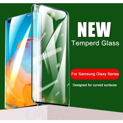 Full Cover Phone Glass for Samsung Galaxy S21+ S20 Ultra Glass Curved Screen Protector for Samsung Note 20 S10 S10E S8 Plus S9