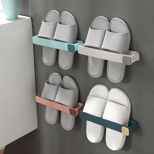Bathroom Slipper Rack Simple Bathroom Rack Wall Hanging Wall Hook Shoe Rack Towel storage rack