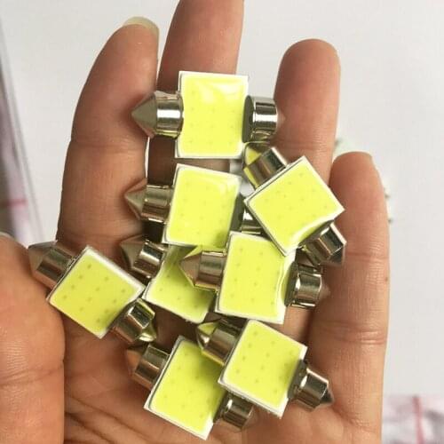 10X C5W LED Festoon Bulbs 31mm 36mm 39mm 41mm 42mm Car Interior Dome Light 12V 24V 12 COB Chips Festoon Auto Signal Lamp White