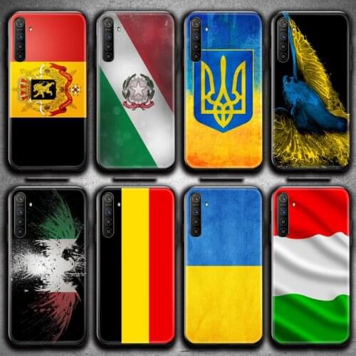 Ukraine Belgium Italy Flag National Emblem Phone Case For OPPO Realme 6 Pro Realme C3 5 Pro C2 RENO2-Z A11X XT