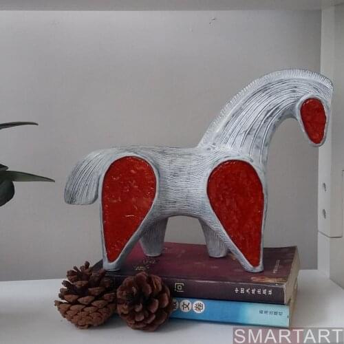 The pony ornaments creative animal Home Furnishing study the living room desk children room desktop with glass crafts