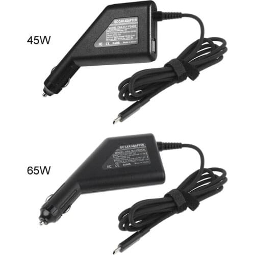 Universal 2in1 Laptop Type-C 45W 65W PD Car Fast Charger QC 3.0 USB Power Adapter for Cellphone Tablet Notebook Mobile Phone