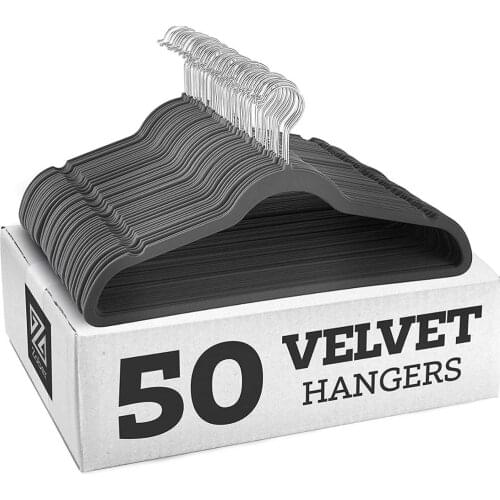 10/20/50 Pack Flocking Hanger Non-slip Plastic Flocking Velvet Coat Flocked Custom Hanger Seamless Drying Rack Newest