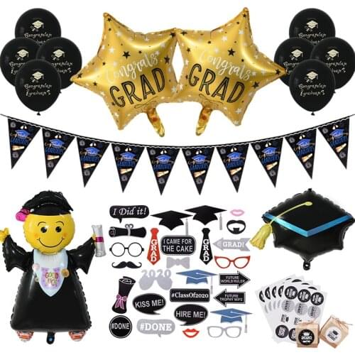 Graduation Party Decorations Favors Graduation Photo Booth Props Graduation Balloons Banner Cupcake Toppers Class Of 2020