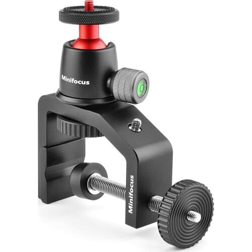 Photography Desk Mount Clamp C-shaped Clamp with Ball Head Support Holder for DSLR Camera Monitor Led Light Desk Mount Stand