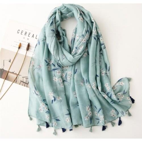 2020 New Fashion Summer Women Scarf Bohemia Flower Beach Hijab Shawls and Wraps Female Foulard Echarpe Designer Pashmina Bandana