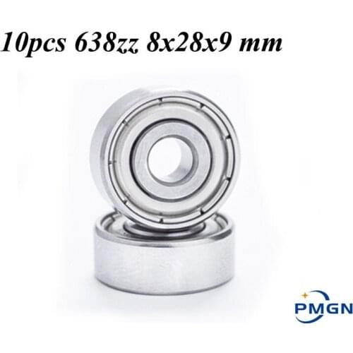 10pcs/Lot ABEC-5 638 ZZ 638ZZ 8x28x9 MM 638Z 638-2Z 80038 8*28*9 mm High quality deep groove ball bearing Factory