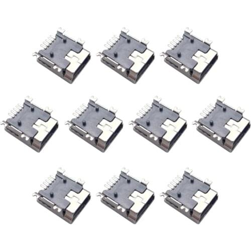 10 PCS Mini USB 5PIN Female Socket Connector For Tail Charging Mobile Phone High Quality And Practical