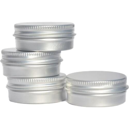 15g silver aluminum jar pot tin bottle container for lip gel balm eye cream moisturizer eye shadow art nail skin care packing