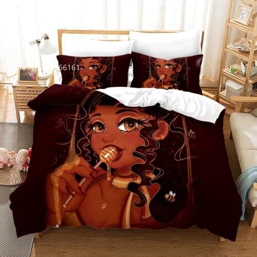 2/3 Pcs African Woman Duvet Cover Beautiful Tribal Girl Bedding Set Exotic Lady Bed Line For Kids Girls Bed Cover Set (No Sheets