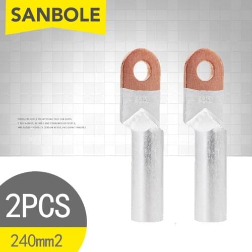 2pcs DTL-240 Copper And Aluminum Connector Wiring Terminal Cable Wire 240 Square O Shape Lug