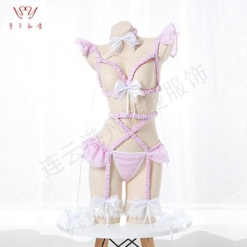 2021 Bodysuit Women Sexy Lingerie Female Cute Maid Costume Sexy Red Blue Underwear