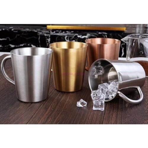 30pcs /lot High Quality 304 Stainless Steel Double-layer Coffee Cup Heat Insulation Anti-scalding Tea Cup Wine Glass