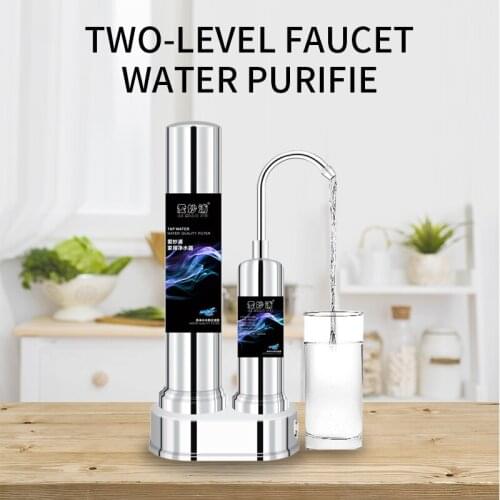 304 Stainless Steel Water Filter Activated Carbon Washable Ceramic Filter 8.0L/Min Water Output Water Purifier Remove Bacteria