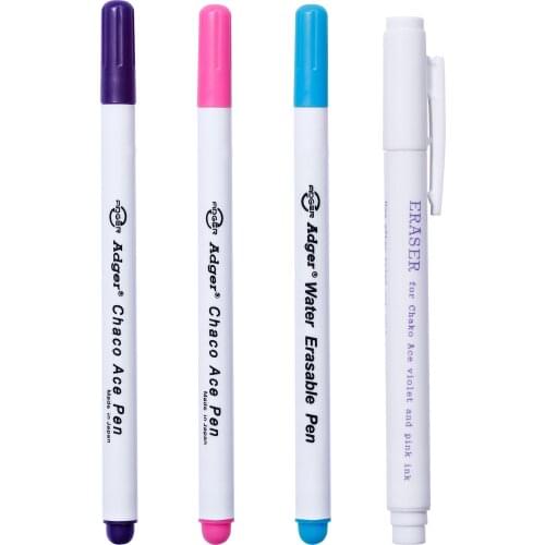 4pcs/lot Erasable Pen with One Eraser Pen Fabric Marker Replace Tailor Chalk Sewing Accessories Embroidery Mark Pen