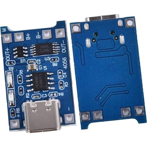 5PCS Type-c USB 5V 1A 18650 TP4056 Lithium Battery Charger Module Charging Board With Protection Dual Functions 1A Li-ion Good