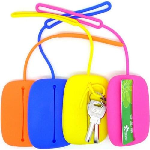 50PCS / LOT Coin Purse Portable Mini Wallets Card Charger Storage Case Girl Coin Purses Colorful Silicone key Bags