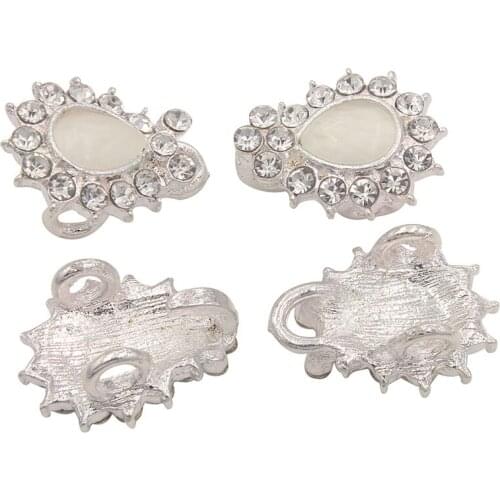 35mm Rhinestone Buckles with Hook Bra Connector Metal Rings DIY Buckle Leather Rhinestone Chain Bikini Competition