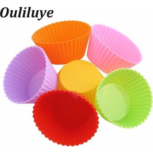 6/12PCS Silicone Moulds For Baking Muffin Cupcake Molds Convenient Baking Cake Decorating DIY Silicone Forms Mold Random Color