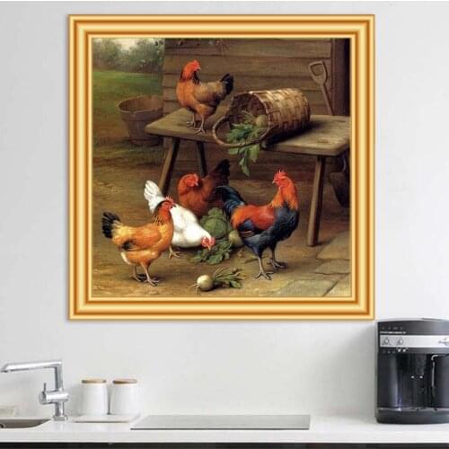 5D DIY Diamond Painting Animals Farmhouse Chicken Cross Stitch Kit Full Drill Square Embroidery Rhinestones Mosaic Art Picture