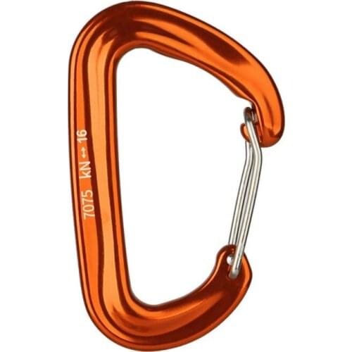 Aluminum 16KN Wire Gate Carabiner Safety D-Ring Buckle Snap Hook Keychain Clip Rock Climbing For Camping Outing Hammock EDC Tool