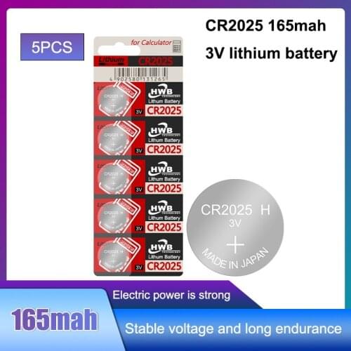 5pcs 3V For maxell cr2025 ECR2025 BR2025 DL2025 KCR2025 LM2025 3v button cell coin lithium batteries for watch car toy