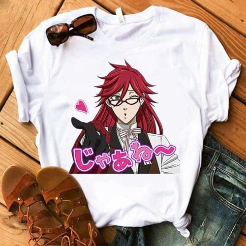 Streetwear Black Butler T-Shirt Summer Women Anime Sebastian Tee Shirt Vintage Kawaii Cool Unisex Koroshitsuji Sebastian Tshirts