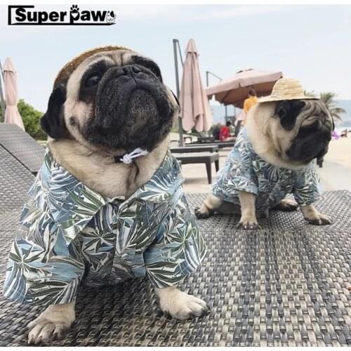 Hawaiian Shirt for Dogs Tropical Dog Puppy Shirt French Bulldog Pug Summer T-shirt Pet Clothes Pets Clothing Costume GSC03