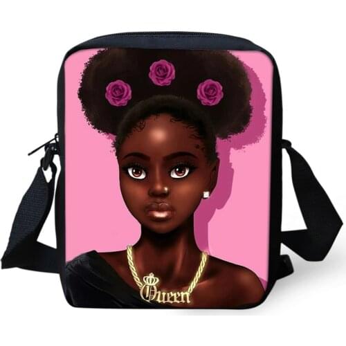 HaoYun Fashion Womens Messenger Bags African Girls Pattern Crossbody Bags Kids Purse Small Coin Bags Afro Arts Mini Flaps