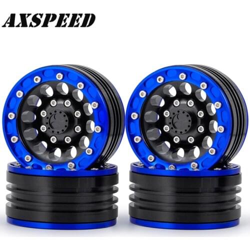 AXSPEED 1.9'' Beadlock Wheel Rims Alloy Metal Wheel Hubs for 1:10 AXIAL SCX10 CC01 D90 RC Rock Crawler Car Wheels Parts