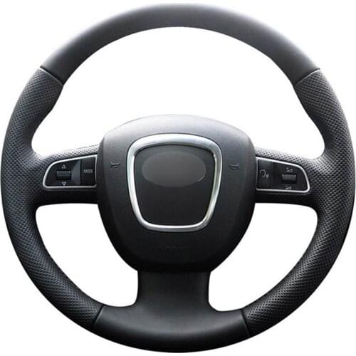 Top Micro Fiber Leather Steering Wheel Hand-stitch on Wrap Cover For Audi A3 8P 2008-13 A4 B8 2008-10 A5 2008-10 A6 C6 2007-11