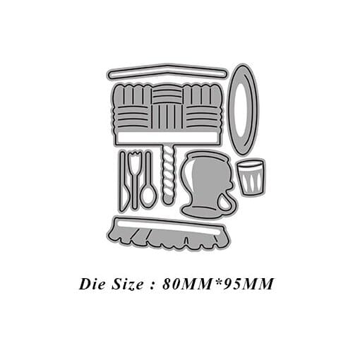 JMCRAFT Kitchen Utensils And Bottles #3 Metal Cutting Dies DIY Scrapbook Handmade Paper Craft Metal Steel Template Dies