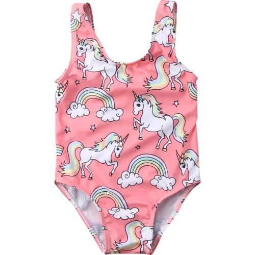 Newborn Toddler Baby Kids Girl Swimsuit Swimwear Swimming Bikini Unicorn Costume Beach Clothing