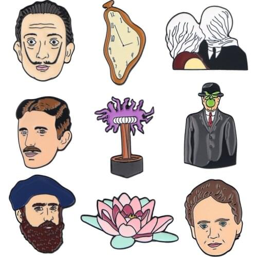 LT278 Art Famous Painting Enamel Pins Brooches Woman Men Backpack Bags Badge Fashion Lapel Jewelry Kids Friends Birthday Gifts