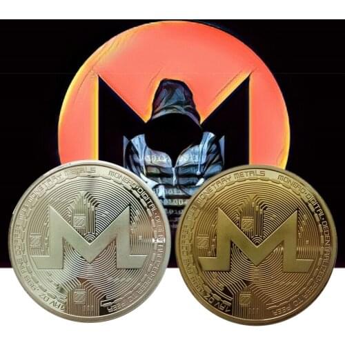 XMR Monero Coins Commemorative Coins For Collection Art Collection Gold Plated Bitcoin Specie Ethereum Coins Coins Hard Currency