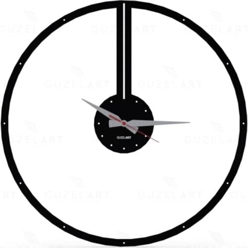 GuzelArt Dabih Wall Clock Modern Design Living Room Decoration Wooden Home Decoration Accessories Wall Decor Black