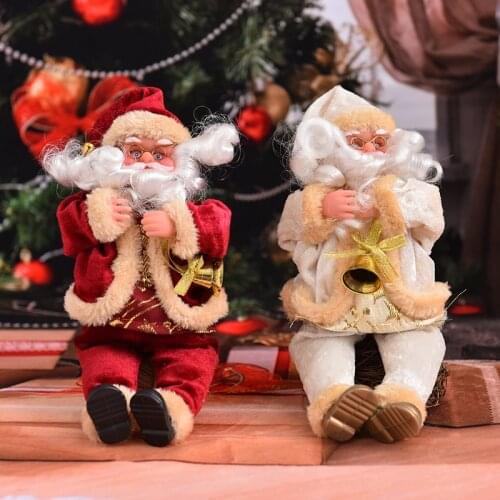 NEW 10" Sitting Santa Claus Christmas Decoration Doll Xmas Tree Decorative Ornament Home Room Office Shop Bar Decor