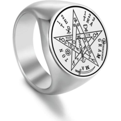 New The Seal of the Seven Archangel Angel of Life Seal Solomon Ring for Men Stainless Steel Viking Rings
