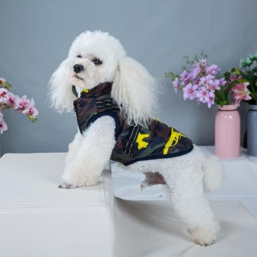 Dog Harness Coat Clothes Winter Cotton Camouflage Ski Suit Jacket Adjustable Durable Chest Strap Pet Dog Chihuahua Clothes