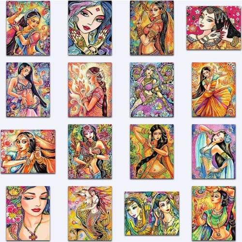 Full Square Diamond painting Cross stitch Cartoon sexy beauty Diamond mosaic beautiful lady DIY Diamond embroidery cute girl 12