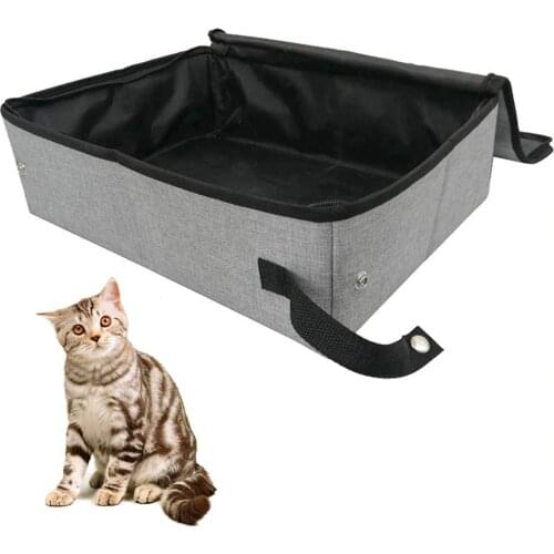 Portable Toilet With Cover Pet Accessories Home Easy Clean Outdoor Camping Cat Litter Box Waterproof Folding Oxford Cloth Soft