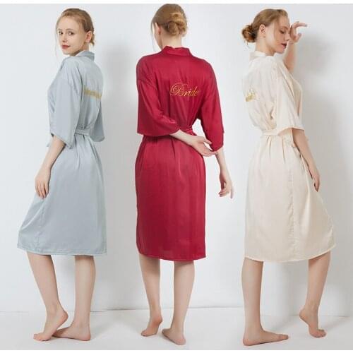 Casual Sleepwear With Belt Bathrobe Bride Bridesmaid Wedding Nighty Robe Womens Nightgown Bridal Loose Kimono Yukata Gown M-XXL