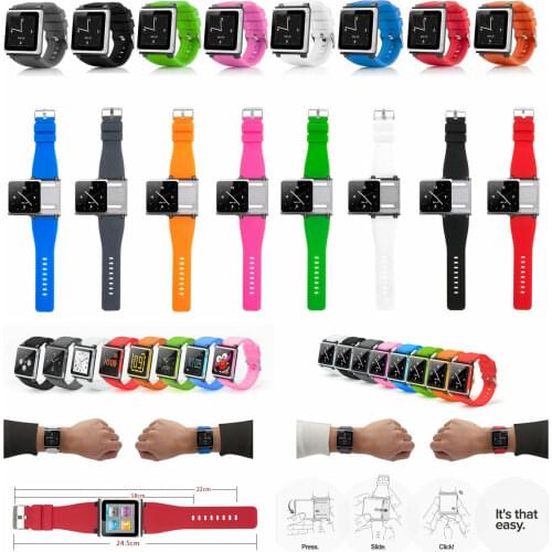 Multi-Touch Watch Band Kit Wrist Strap Bracelet For iPod Nano 6 6th 6g Silicone Watch Band Wrist Strap