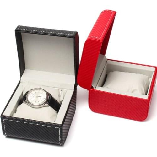 Luxury Car Line PU Watch Box Jewelry Clock Storage Box Fashion Watch Packaging Gift Saat Kutusu Boite Montre with Pillow Cushion