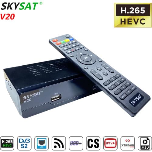 SKYSAT V20 Satellite Receiver Support WiFi Cline Newcamd H.265 HEVC HD RJ45 IPTV DVB S2 TV Receptor