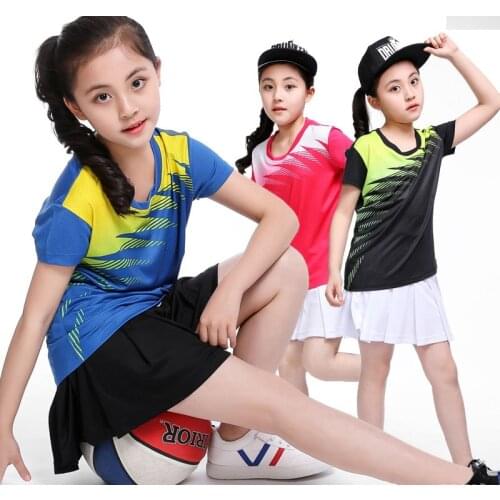 Girls tenis masculino,Kid table tennis shirt,volleyball table tennis Skirts,Child badminton shirt + Skorts tennis Suits Clothes